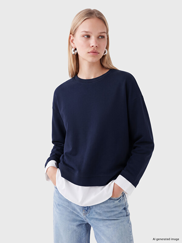 Natuvera Bisiklet Yaka Kadın Sweatshirt
