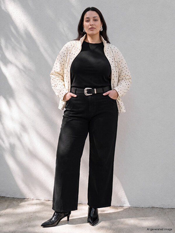 LCW Curve Woman Black Jeans