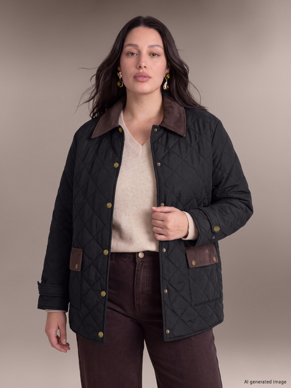 LCW Curve معطف أسود امرأة