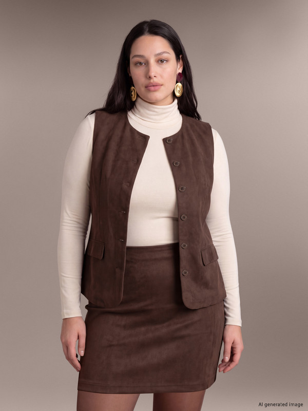 LCW Curve Plus Size Women's Classic Waistcoat