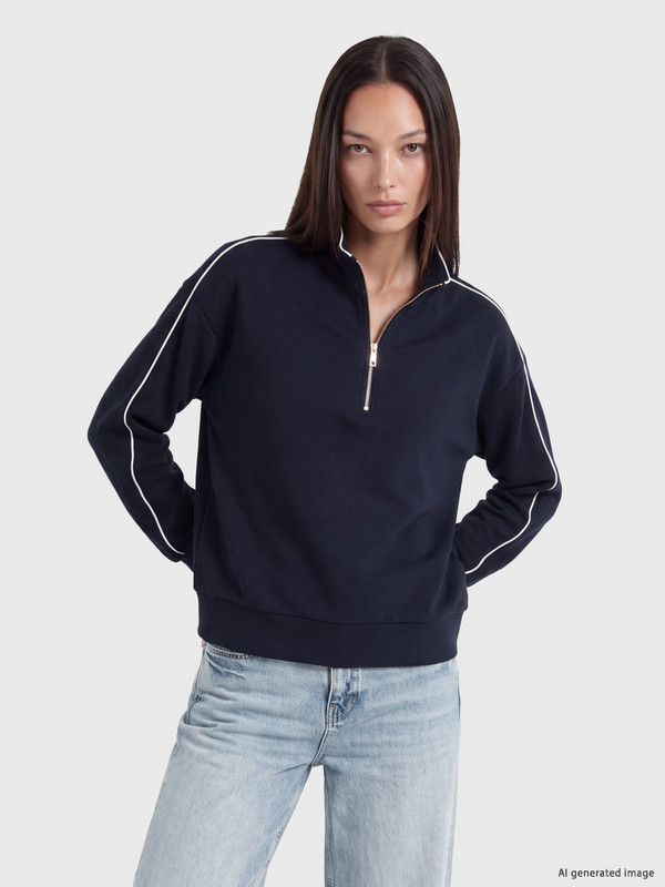 LCW EVERYDAY Şeritli Soft Touch Kadın Sweatshirt
