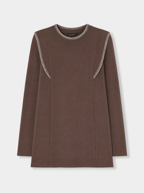 LCW EVERYDAY Woman Brown Sweatshirt Tunic