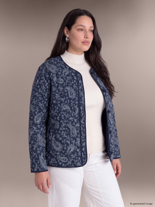 LCW Curve Plus Size Patterned Women's Jacket