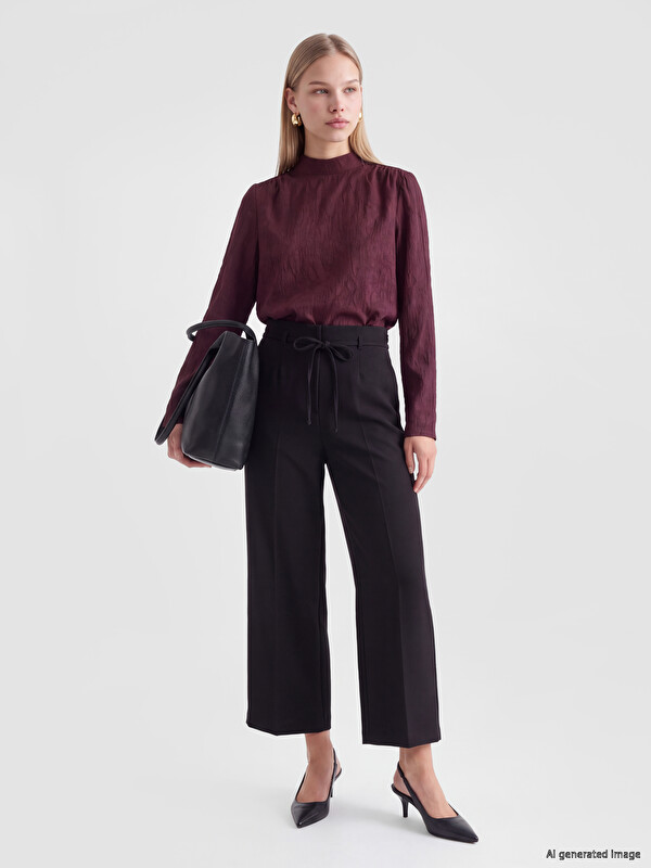 LCW Vision Regular Fit Kuşaklı Kadın Pantolon