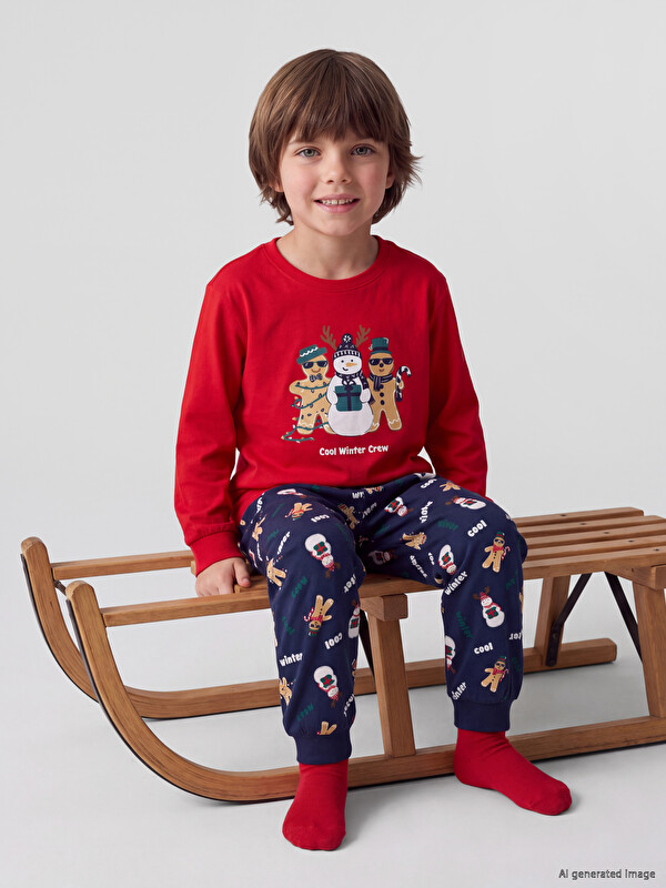 LCW Kids New Year Themed Boys' Pyjamas Set