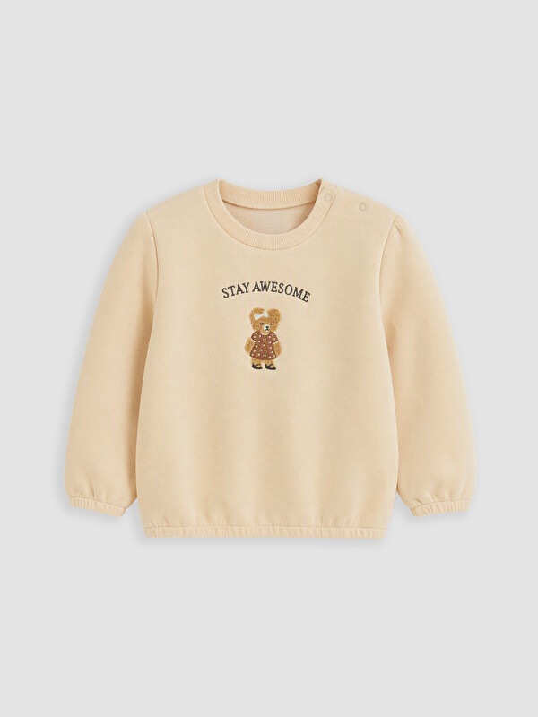 LCW baby Nakışlı Kız Bebek Kalın Sweatshirt