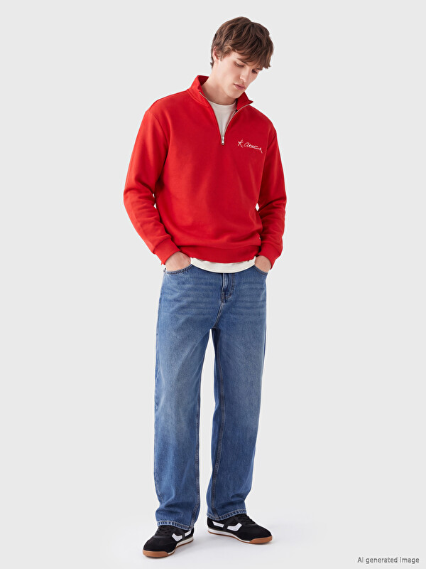 XSIDE Dik Yaka Erkek Kalın Sweatshirt