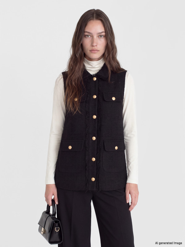 LCW Modest قۆڵی کراس جیلێتی توییدی کلاسیکی ئافرەتان