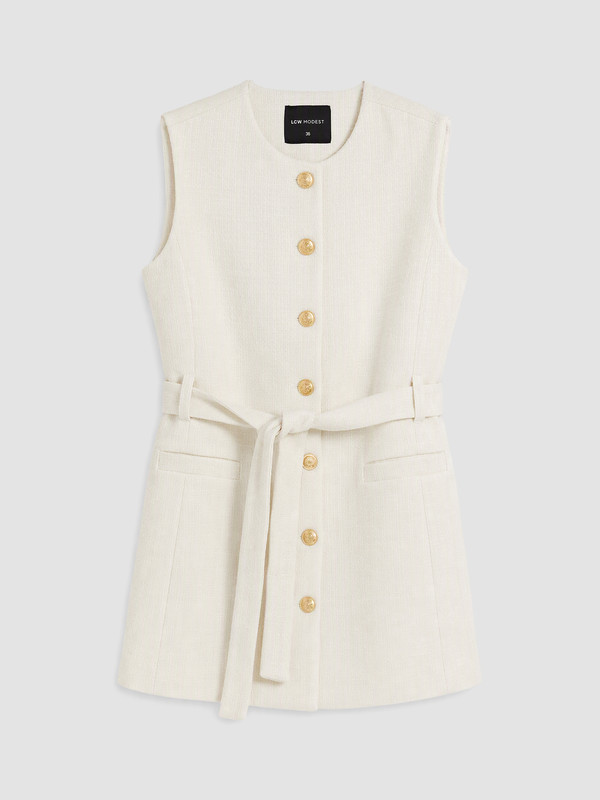 LCW Modest Crew Neck Tweed Women's Classic Waistcoat