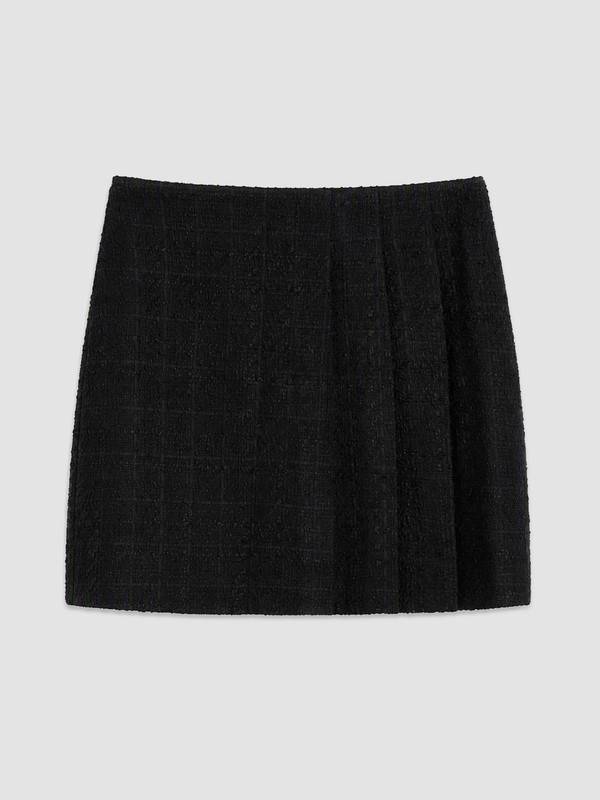 LCW Vision Fustă Mini Plisată din Țesătură Tweed