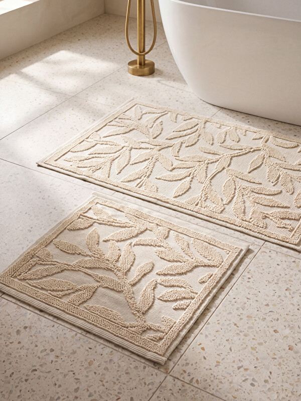 LCW HOME 2 Pack Leaf Patterned Bath Mat 60x100 cm