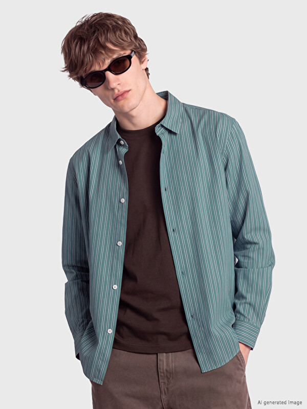 XSIDE Regular Fit Çizgili Erkek Gömlek