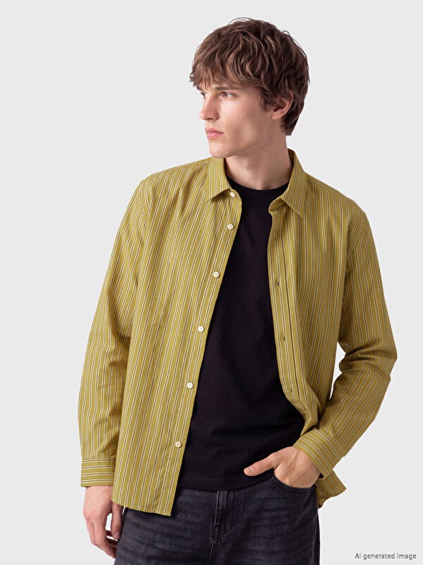 XSIDE Regular Fit Çizgili Erkek Gömlek