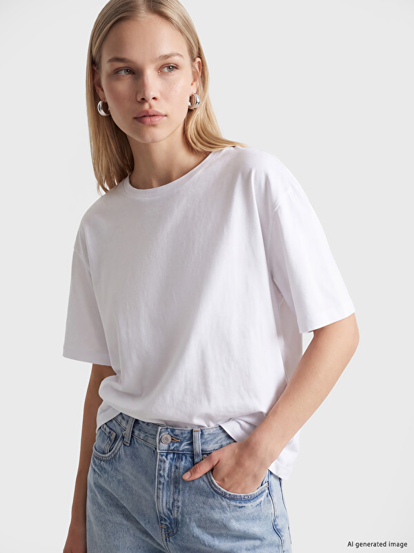 Natuvera Crew Neck %100 Cotton Women's T-Shirt