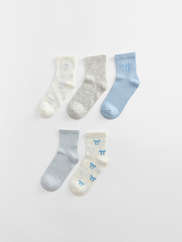 LCW Kids Patterned Girls' Ankle Socks 5-pack