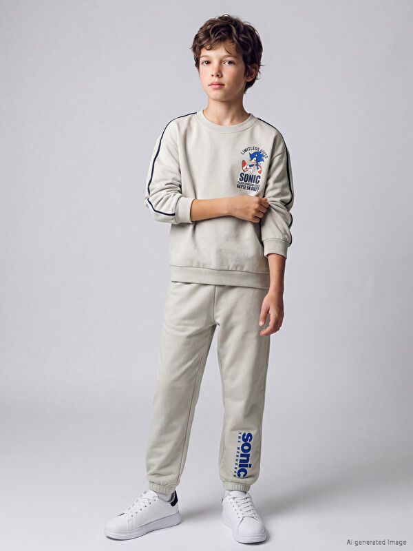 LCW Kids Sonic Printed Boys' Tracksuit Set