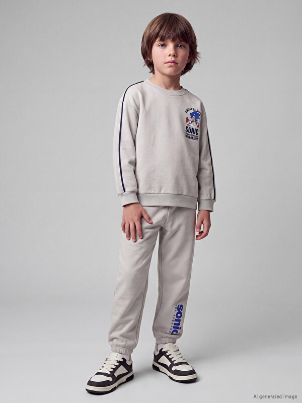 LCW Kids Sonic Printed Boys' Tracksuit Set