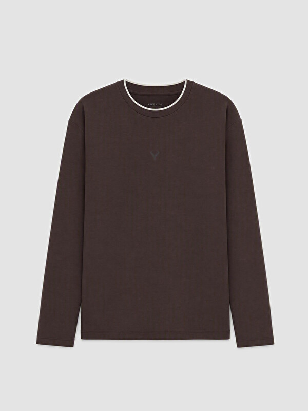 XSIDE ACTIVE Bisiklet Yaka Nakışlı Erkek Sweatshirt