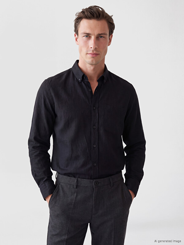 LCWAIKIKI Classic Regular Fit Dobby Men's Shirt