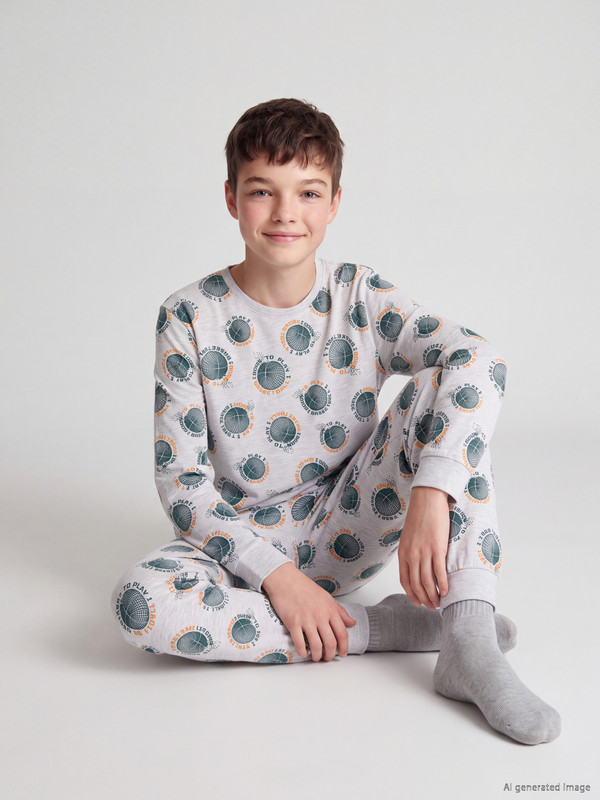 LCW Kids Printed Boys' Pyjamas Set