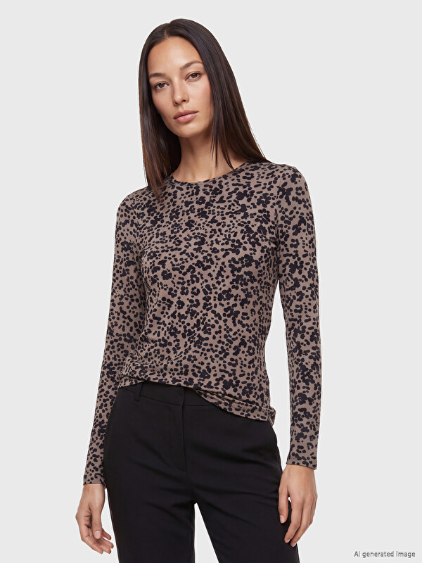 LCW EVERYDAY Crew Neck Patterned Women's Body