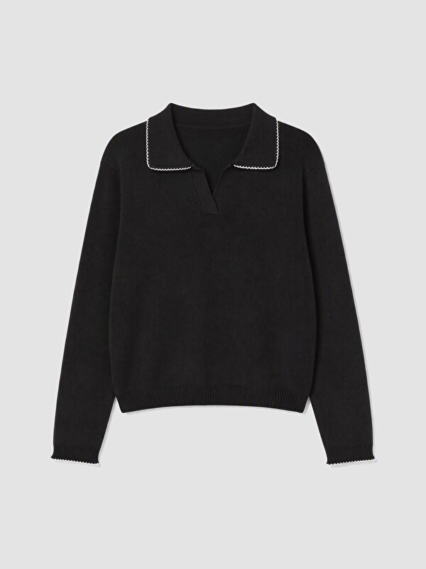 LCW Comfort Polo Yaka Kadın Triko Kazak