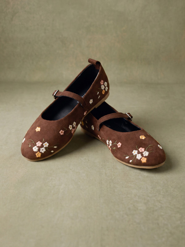 LCW STEPS Flower Embroidered Girls' Ballet Flats
