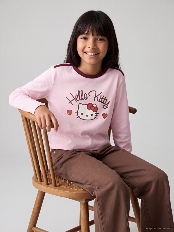 LCW Kids Hello Kitty printana majica za djevojčice