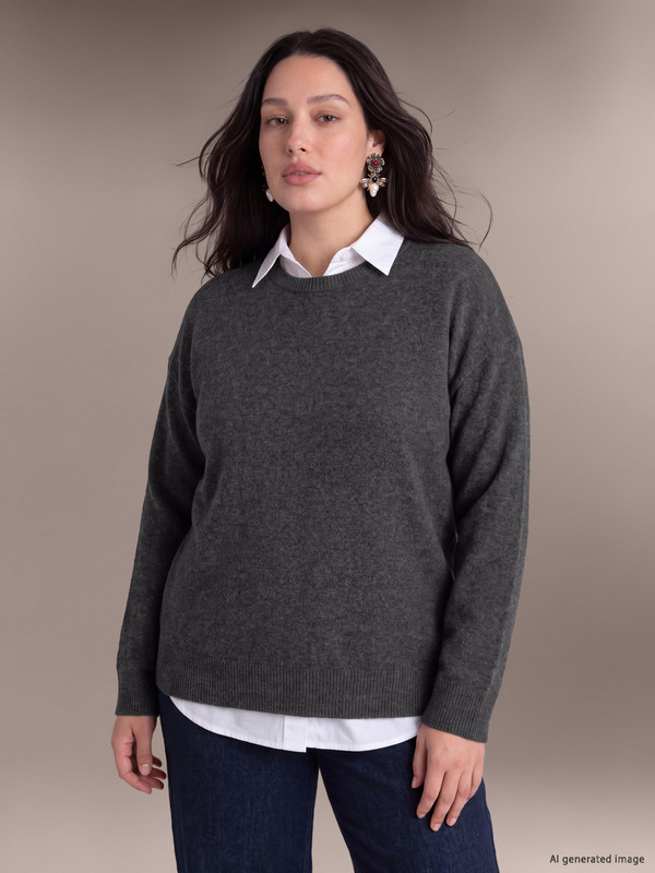 LCW Curve Plus Size Wool Blended Women's Sweater