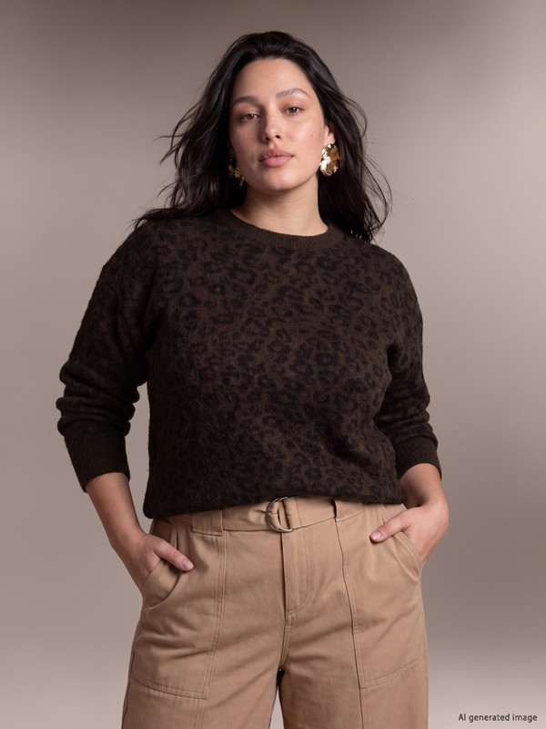 LCW Curve Woman Brown Sweater