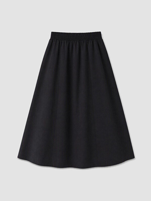 LCW Modest Beli Lastikli A Kesim Poplin Etek