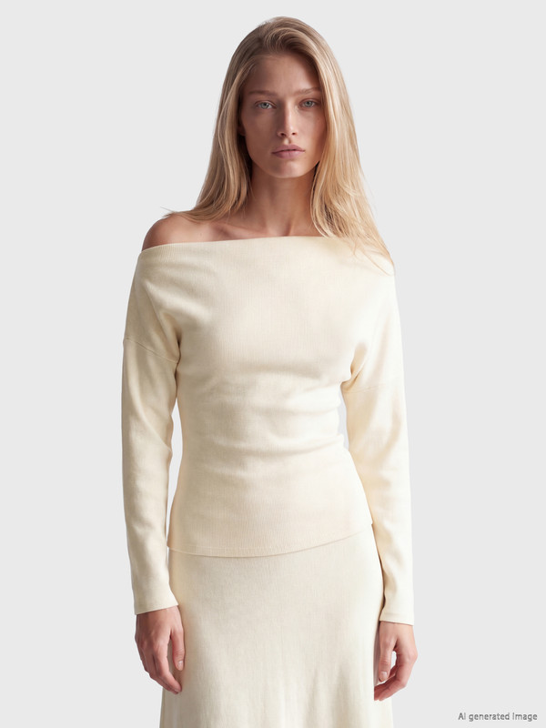 LCW Vision Slash Neck Ruched Blouse