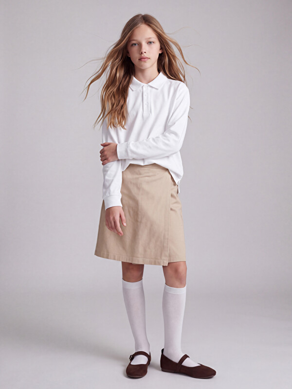 LCW Kids Elastic Waist Girls' Skort