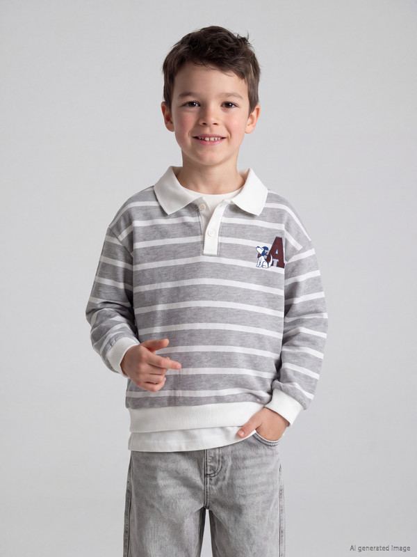 LCW Kids პოლო საყელო ზოლიანი ბიჭების თბილი ზედა