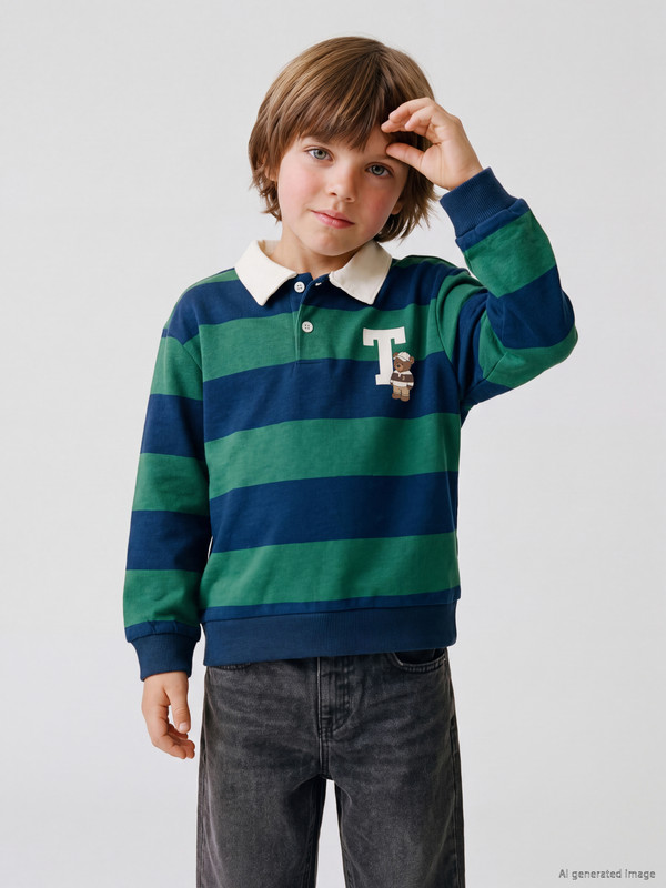 LCW Kids Bluzë sportive e trashë me jakë polo për djem