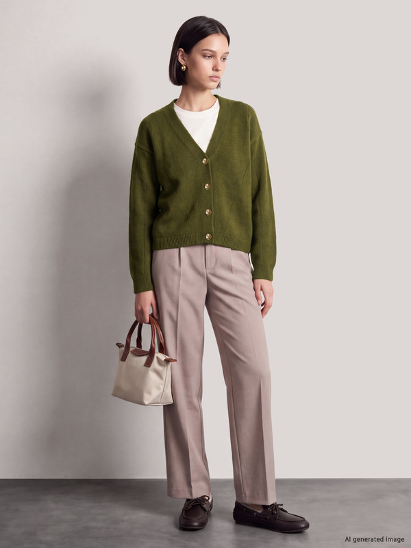 LCW Comfort V Neck Women's Knitwear Cardigan