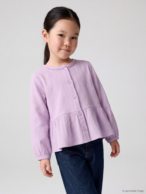 LCW Kids Fırfırlı Kız Çocuk Gömlek