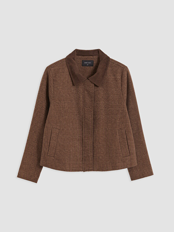 LCW STUDIO Velvet Shirt Collar Women's Jacket