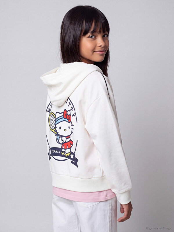 LCW Kids Hello Kitty printani duks na patent za djevojčice mekani dodir