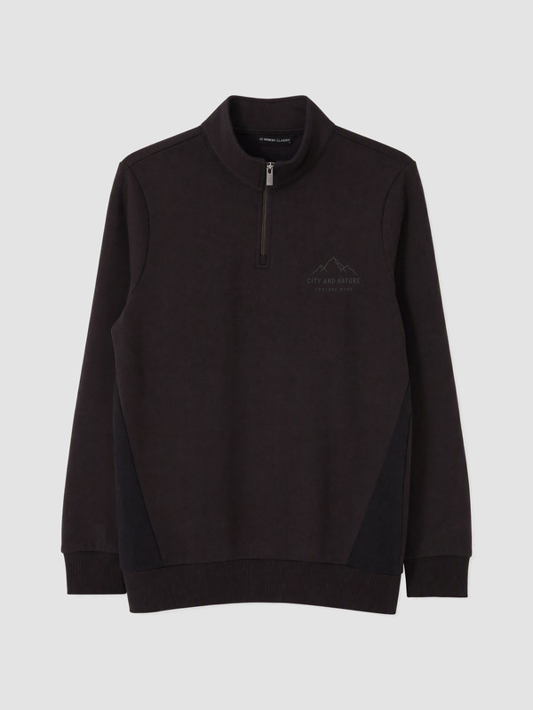 LCWAIKIKI Classic Dik Yaka Baskılı Sweatshirt
