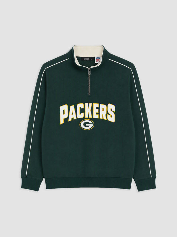 XSIDE Dik Yaka Baskılı Kalın Sweatshirt
