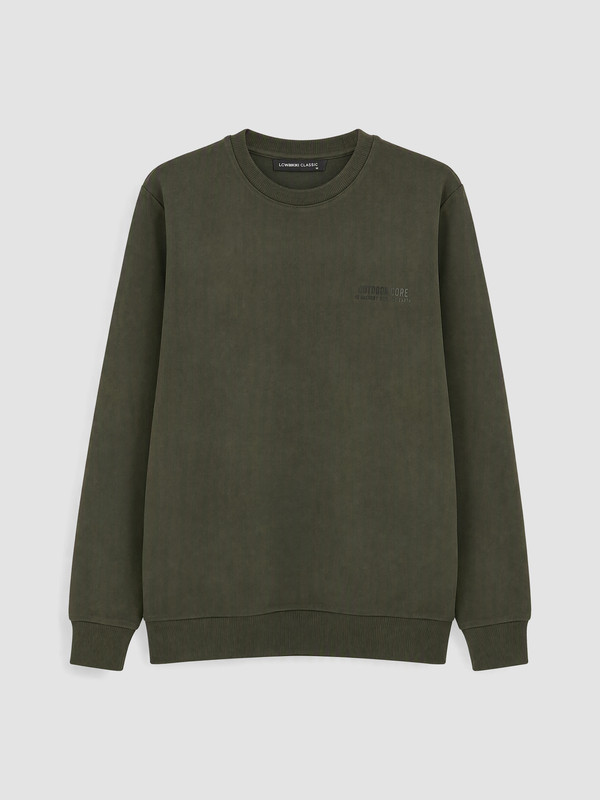 LCWAIKIKI Classic Bisiklet Yaka Baskılı Erkek Sweatshirt