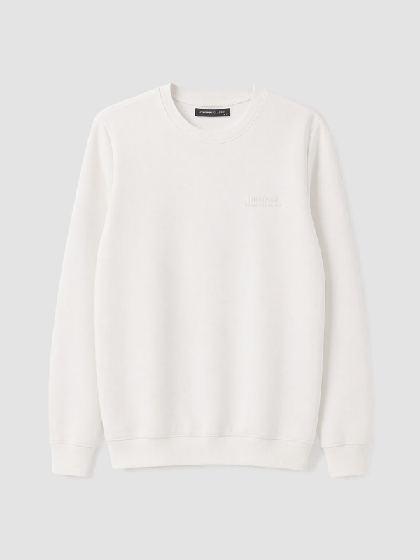 LCWAIKIKI Classic Bisiklet Yaka Baskılı Kalın Sweatshirt