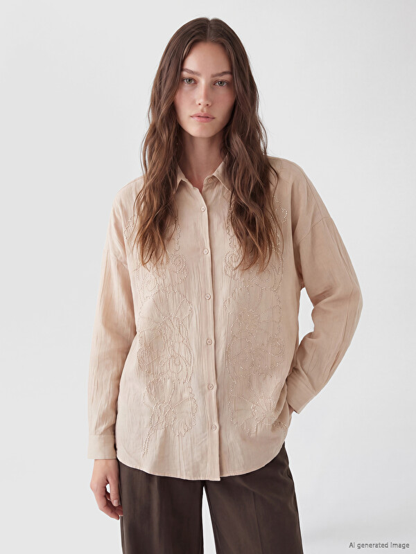 LCW Modest Везена туника кошула за жени