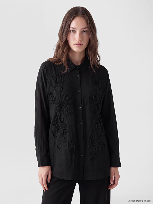 LCW Modest Везена туника кошула за жени