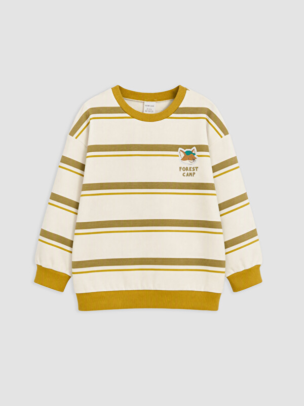 LCW Kids Çizgili Erkek Çocuk Kalın Sweatshirt