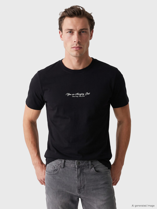 LCWAIKIKI Classic Crew Neck Printed Men's T-shirt