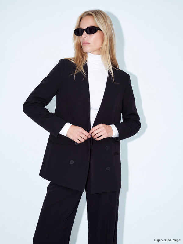 LCW Vision Kruvaze Yaka Kadın Blazer Ceket