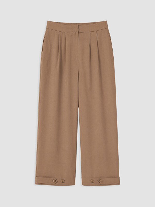 LCW Modest Wide Leg Pleated Women's Trousers