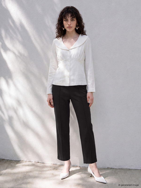 LCW Petite Elastic Waist Women's Trousers